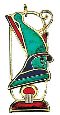 #ad Green Horus With Crown Pendant Brooch And 26 Inch Cord $13.98
