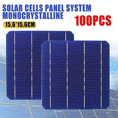 #ad 100pcs High efficiency cell Monocrystalline Solar Cells Panel System 156x156mm $152.99