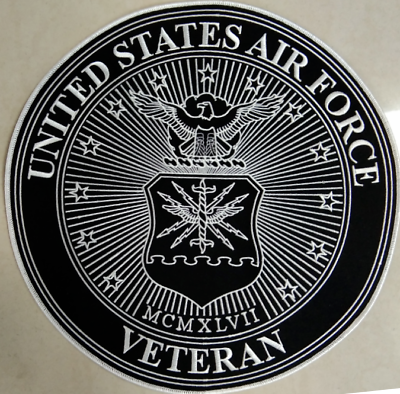 #ad UNITED STATES AIR FORCE LARGE quot;VETERANquot; 11 INCH BACK PATCH SEWN IRON ON $26.83