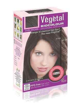 #ad 100% Natural Vegetal Bio Hair Colour Dark Brown For Men amp; Women 50 g $23.99