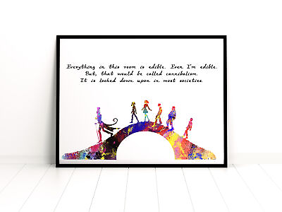 #ad Willy Wonka Everything Poster Print Watercolor Art Artwall Home décor $29.99