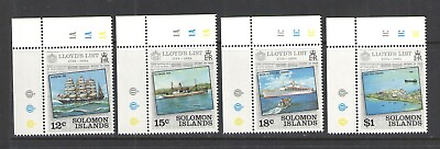 #ad 1984 SOLOMON ISLANDS STAMPS Scott 521 524 { SHIPS } MINT NEVER HINGED $2.25