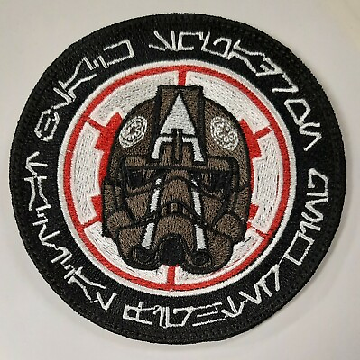 #ad Black Squadron Tactical TIE Fighter Wing Aurebesh 3.9 inch Embroidered Patch $9.95