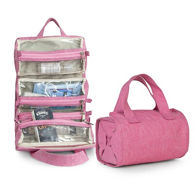 #ad Hanging Roll Up Makeup Bag Toiletry Kit Travel Organizer for Women $24.89