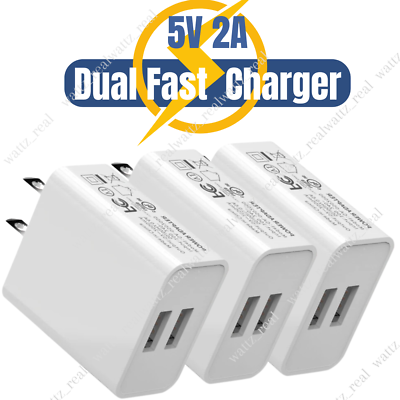 #ad Dual Port USB Power Adapter Cube Fast Wall Charger Block For iPhone iPad Android $7.68