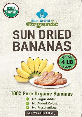 #ad 4 LB Organic Sun Dried Bananas BULK VALUE PACK Gift Set No Sugar Added No $64.82
