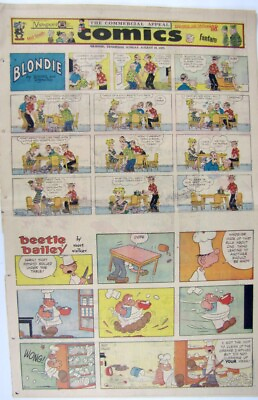 #ad Vintage 1975 Blondie Donald Duck Peanuts Sunday Newspaper Comic Strips Section $14.97