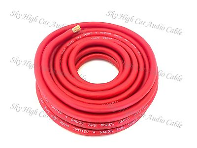 #ad 4 Gauge AWG RED Power Ground Wire Sky High Car Audio Sold By The Foot GA ft $1.25