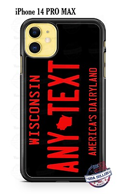 #ad Wisconsin Auto License Plate Blk Red Phone Case For iPhone 14 Samsung A13 Google $21.98