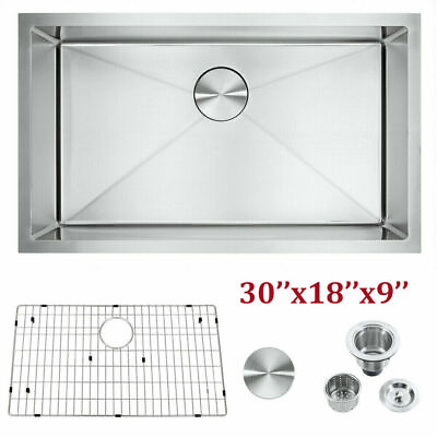 #ad 30#x27;#x27; Stainless Steel Kitchen Sink Single Bowl Undermount Handmade Sink w Faucet $155.00
