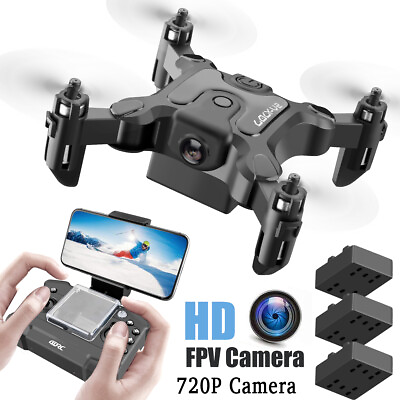 #ad 4DRC V2 Foldable Drone with Camera 720P FPV Quadcopter 3 Batteries $36.50