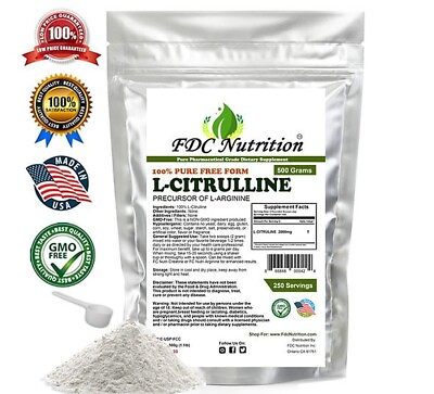 #ad FDC NUTRITON PURE L Citrulline Base Powder 500 Grams $17.99