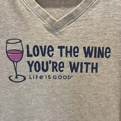 #ad Life Is Good Love The Wine You’re With Womens Crusher T Shirt Size XL $18.00