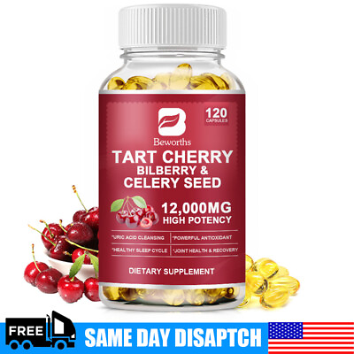#ad Tart Cherry Extract Capsules with Celery Seed Uric Acid Cleanse Muscle Recovery $13.88