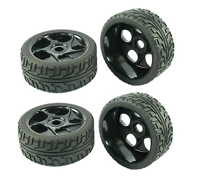 #ad NEW 4pcs 17mm Hub Wheel Rim Tires For HPI Racing Car 1 8 On Road RC Car Buggy $22.50