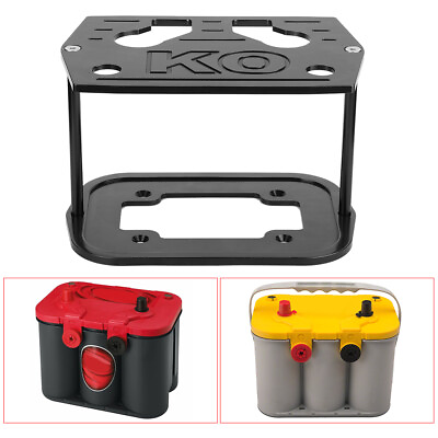 #ad Black Stainless Steel Battery Tray Hold Down For Optima 34 78 Battery Red Yell⁺ $71.75