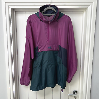 #ad Helly Hanson Unisex Hooded Windbreaker Jacket Multicoloured Size Medium GBP 34.99