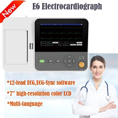 #ad CONTEC E6 Digital Electrocardiograph 3 6 Channel ECG Machine EKG Monitor Printer $599.00