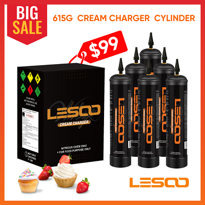 #ad Whipped Cream Chargers Cannister 615g LesooWhip Pure Food Grade 6 Tank BIG SALE $99.00