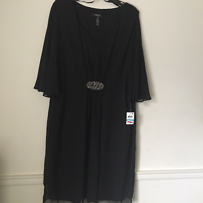 #ad SALE Style amp; Co BLACK DRESS. Misses 16. Flowing sleeves. Retails at $89. NWT $39.99