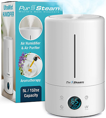 #ad Pursteam Humidifiers for Large Room amp; Bedroom 5L Cool Mist Ultrasonic Whisper Q $30.99