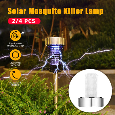 #ad 4x Solar UV Bug Zapper Mosquito Fly Insect Repeller Killer Garden Path LED Light $30.39