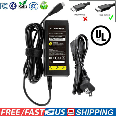 65W AC Adapter Charger Power USB C Cord for Dell Chromebook 2In1 Laptop Computer $11.99