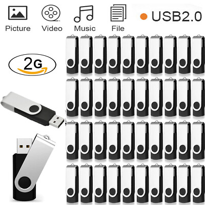 #ad 2GB Swivel Memory Sticks Data Storage Flash Pen Drive 10 20 50 100Pack Wholesale $202.99