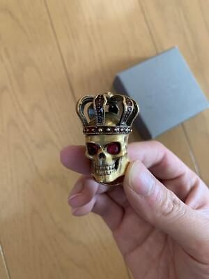 #ad Alexander McQueen Skull Gold Crown Ring International Size 15 $397.00