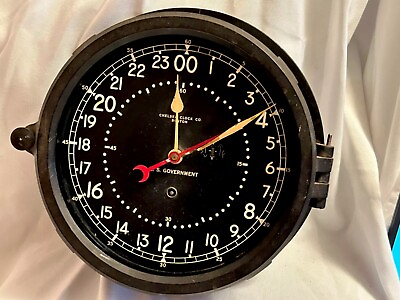 #ad Chelsea Clock Co. US Government Ship Clock c. 1966 US Kitty Hawk # 701135 $825.00