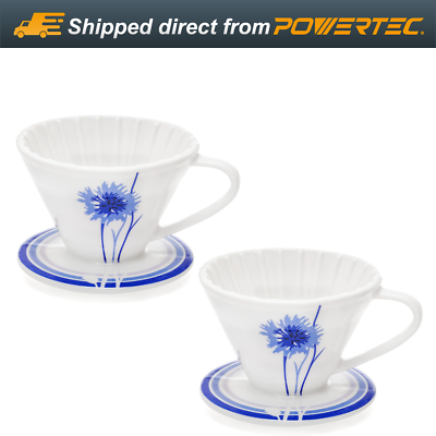 #ad BLUE BREW Pour Over Coffee Dripper Size 01 Ceramic Cone Coffee Maker 2PK $19.99