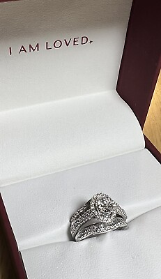 #ad Ladies 14k White Gold Bridal Ring Set $2000.00