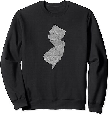 #ad Faded White New Jersey State Map USA Cool Gift Unisex Crewneck Sweatshirt $26.99