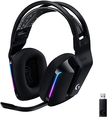 Logitech G733 LIGHTSPEED Wireless Gaming RGB Headset Suspension Headband Black $109.99