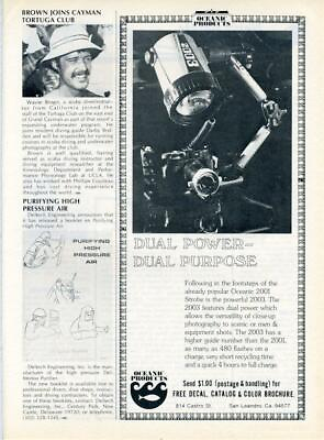 #ad 1975 Oceanic Products PRINT AD Scuba Diver Underwater Strobe Lights $14.99