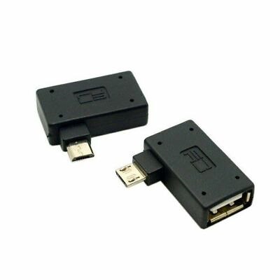 #ad CY 2pcs Left amp; Right Angled Micro USB 2.0 OTG Host Adapter USB Power for Phone $6.43