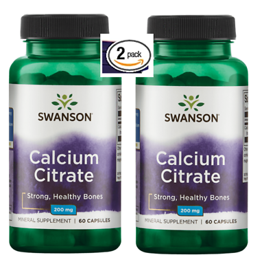#ad 2 Pack Calcium 200 mg 120 caps 2X60 Strong Healthy Bones Highly Absorbable $13.50