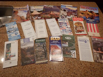 #ad 19 Different Maps Guides 1960s to early 2000s Some Mint; some well used $42.00