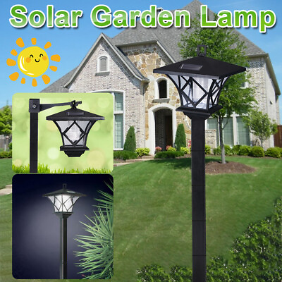 Solar Power Light Lamp Post Lantern 2 in 1 Yard Stake Outdoor Garden Lighting 5#x27; $21.99