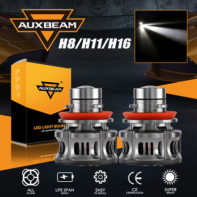 #ad AUXBEAM H8 H11 H16 LED Fog Light Super Bright 6500K Driving Projector Bulbs 52W $38.89