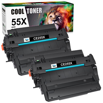 #ad 2 Black Toner Compatible with HP CE255X 55X LaserJet P3015 P3015d P3015n P3015dn $40.59