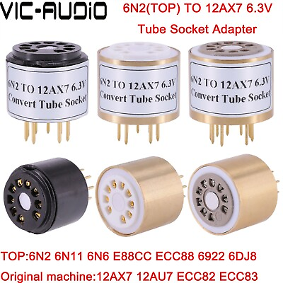 #ad 1PC E88CC 6922 6N2 TO 12AX7 12AU7 ECC83 Vacuum Tube Adapter Socket Amplifier DIY $7.19