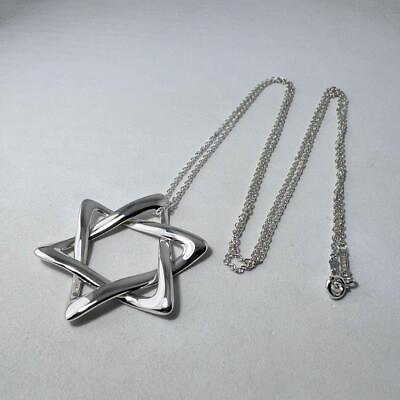 #ad TIFFANY amp; Co. Star of David Sterling Silver Necklace L Pendant japanese #362 $265.00