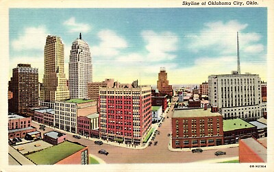#ad Postcard skyline of Oklahoma City Oklahoma $5.09