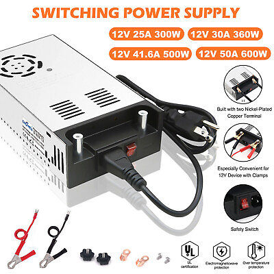 #ad #ad AC 110V To DC 12V 25A 50A 300A 600W Industrial Transformer Switch Power Supply $63.99