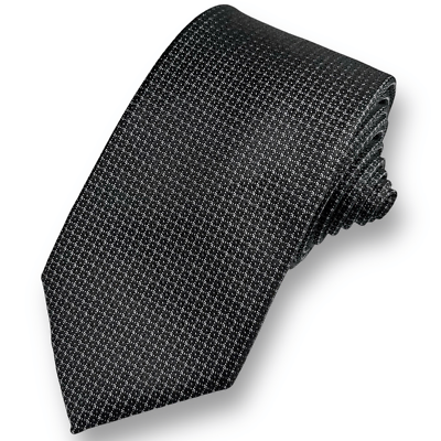 #ad SAKS FIFTH AVENUE Men’s Designer Gray Geometric Micro Dot Check 100% Silk Tie $17.41