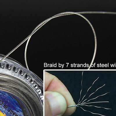 #ad 10M 7 Strands Braid 10LB 120LB Stainless Steel Wire Waterproof Fishing Line $8.95