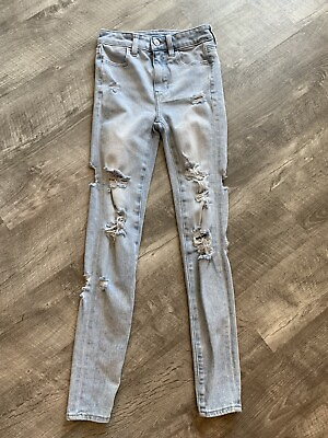 #ad AE AMERICAN EAGLE OUTFITTERS DREAM JEAN HIGH RISE sz 000 WOMENS JEANS $29.00