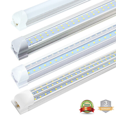 #ad T8 LED Tube Light Bulb 2FT 4FT 6FT 8FT Integrated LED Shop Light Fixture D shape $26.99