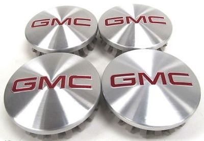 #ad GMC Brushed Aluminum wheel Center Caps 22837060 83mm 3.25quot; Sierra Yukon Denali $19.99